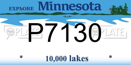 P7130 Minnesota License Plate