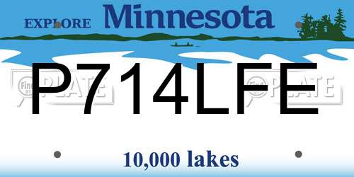 P714LFE Minnesota License Plate