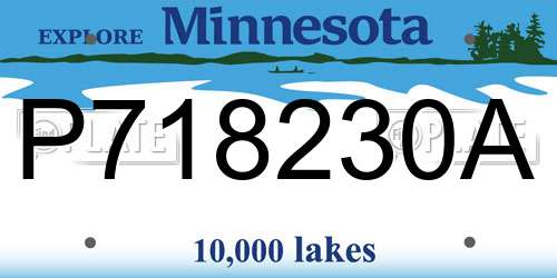 P718230A Minnesota License Plate