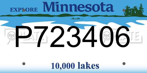 P723406 Minnesota License Plate