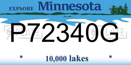 P72340G Minnesota License Plate