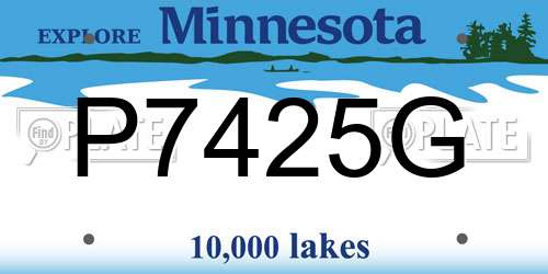 P7425G Minnesota License Plate