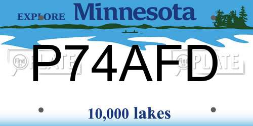 P74AFD Minnesota License Plate