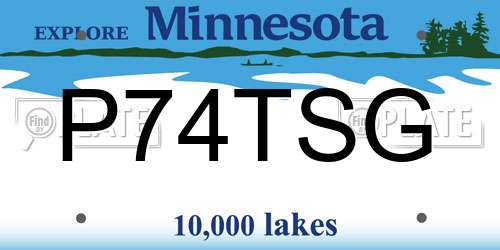P74TSG Minnesota License Plate