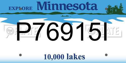 P76915I Minnesota License Plate