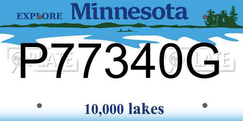 P77340G Minnesota License Plate