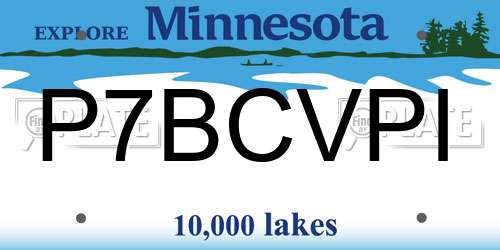 P7BCVPI Minnesota License Plate