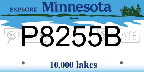 P8255B Minnesota License Plate