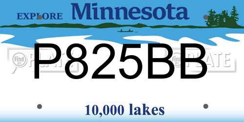 P825BB Minnesota License Plate