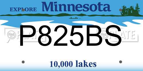 P825BS Minnesota License Plate