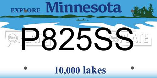 P825SS Minnesota License Plate