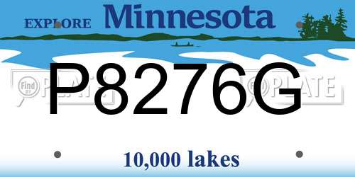 P8276G Minnesota License Plate