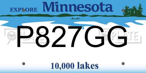 P827GG Minnesota License Plate