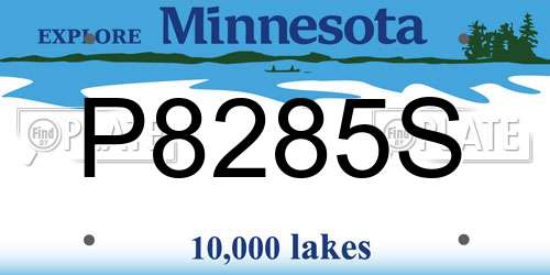 P8285S Minnesota License Plate