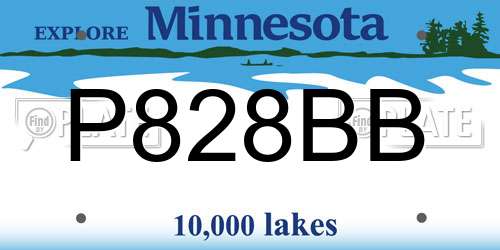 P828BB Minnesota License Plate