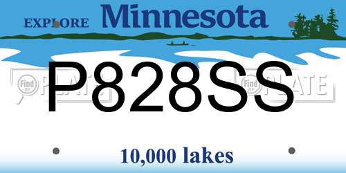 P828SS Minnesota License Plate