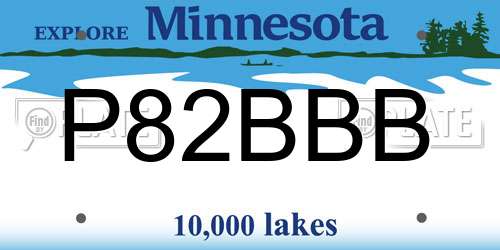 P82BBB Minnesota License Plate