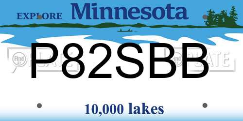 P82SBB Minnesota License Plate