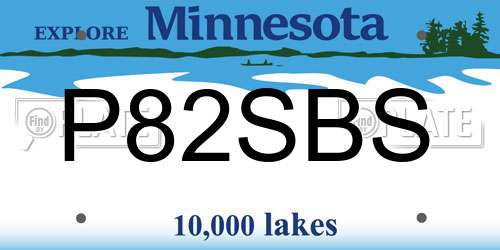 P82SBS Minnesota License Plate