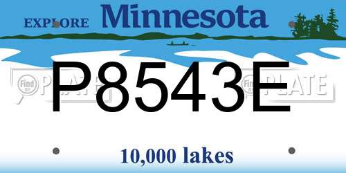 P8543E Minnesota License Plate
