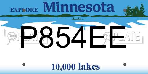 P854EE Minnesota License Plate