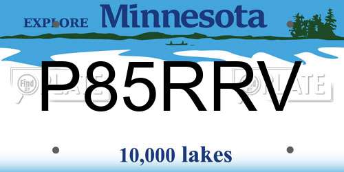 P85RRV Minnesota License Plate