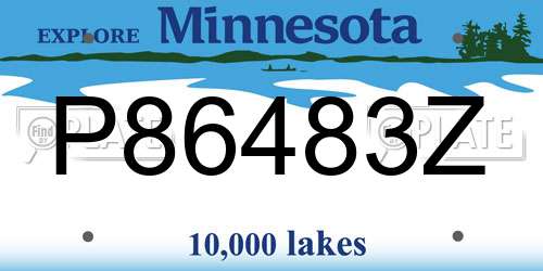 P86483Z Minnesota License Plate
