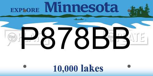 P878BB Minnesota License Plate
