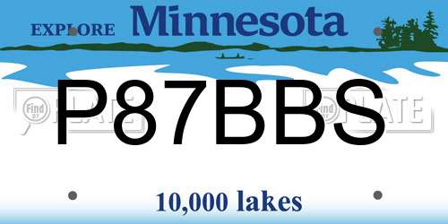 P87BBS Minnesota License Plate