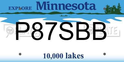 P87SBB Minnesota License Plate