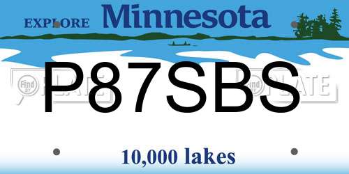 P87SBS Minnesota License Plate