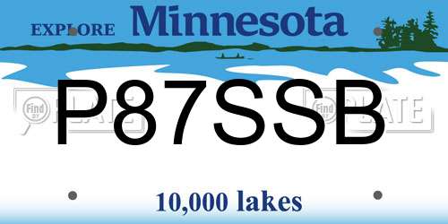 P87SSB Minnesota License Plate