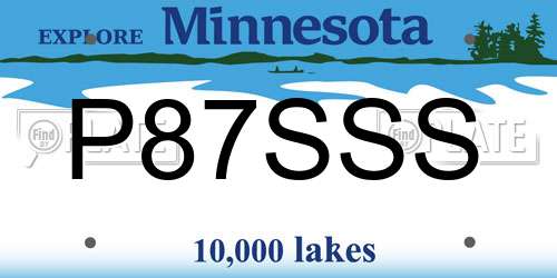P87SSS Minnesota License Plate