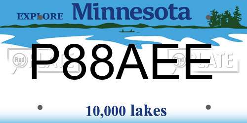 P88AEE Minnesota License Plate