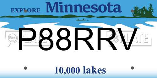 P88RRV Minnesota License Plate