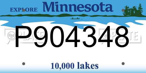P904348 Minnesota License Plate