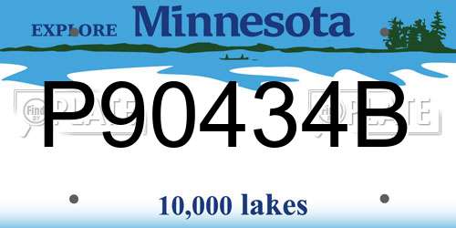 P90434B Minnesota License Plate