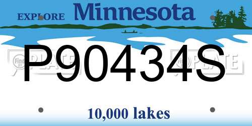 P90434S Minnesota License Plate