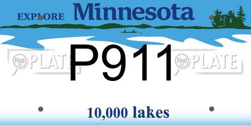 P911 Minnesota License Plate