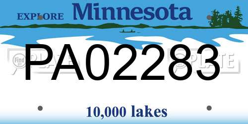 PA02283 Minnesota License Plate