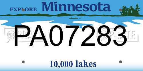 PA07283 Minnesota License Plate