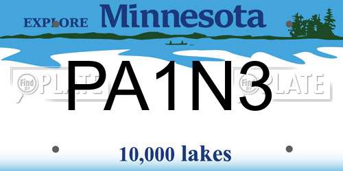 PA1N3 Minnesota License Plate