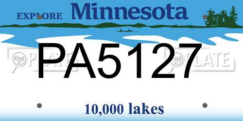 PA5127 Minnesota License Plate