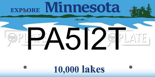 PA5I2T Minnesota License Plate
