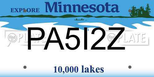 PA5I2Z Minnesota License Plate