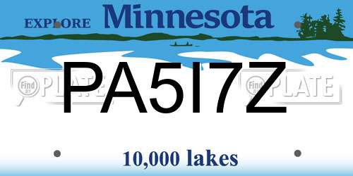 PA5I7Z Minnesota License Plate