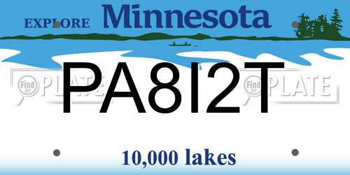 PA8I2T Minnesota License Plate