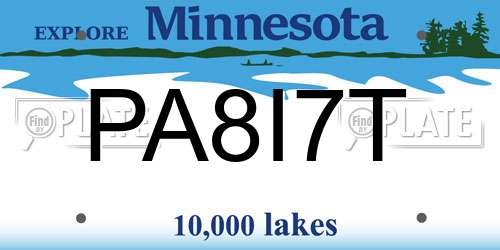 PA8I7T Minnesota License Plate