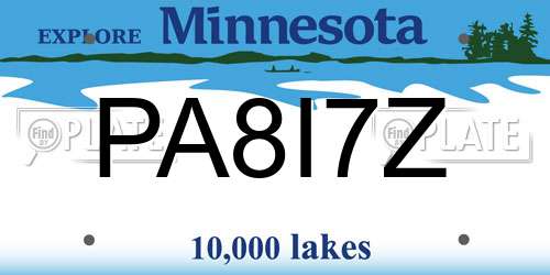 PA8I7Z Minnesota License Plate