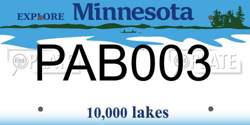 PAB003 Minnesota License Plate